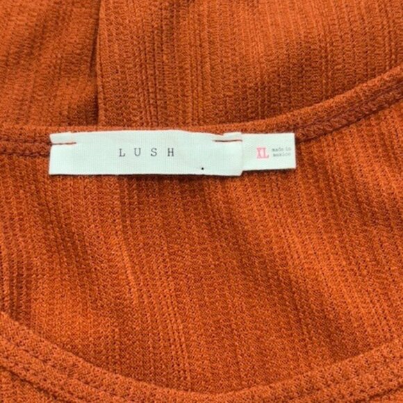 Lush Twist Front Sleeveless Ribbed Midi Dress in Rust – NWOT – Size XL - Picture 8 of 10